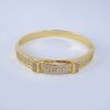 Pulso Duro de Acero Inoxidable Bañado en Oro 14K - BA124