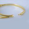 Pulso Duro de Acero Inoxidable Bañado en Oro 14K - BA017 - Imagen 3