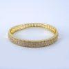 Pulso Duro de Acero Inoxidable Bañado en Oro 14K - BA009