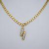 Cadena de Acero Inoxidable Bañada en Oro 14K - CH139
