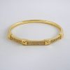 Pulso Duro de Acero Inoxidable Bañado en Oro 14K - BA142