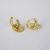 Aretes de Acero Inoxidable Bañados en Oro 14K - EA767 - Imagen 2