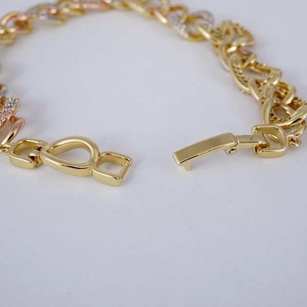 Brazalete de Acero Inoxidable Bañado en Oro 14K - BR556 - Image 3