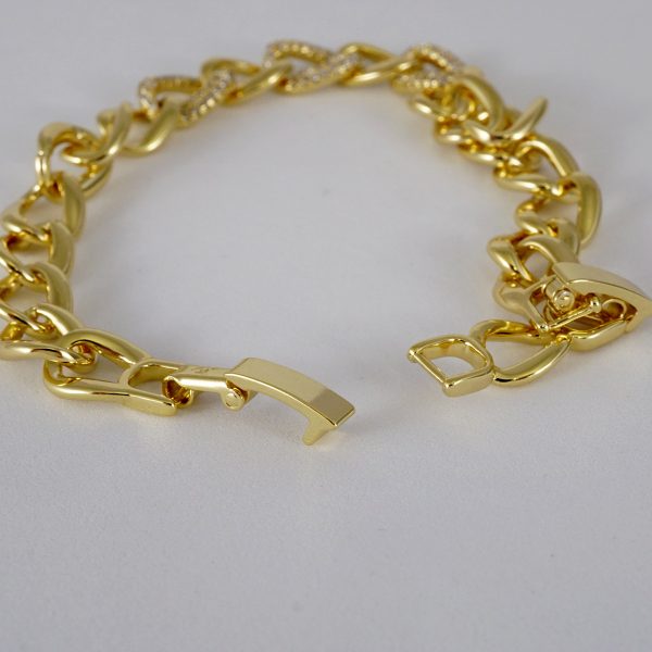 Brazalete de Acero Inoxidable Bañado en Oro 14K - BR592 - Image 3