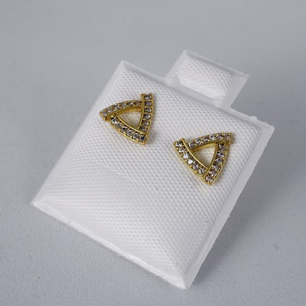 Aretes de Acero Inoxidable Bañados en Oro 14K - EA1020 - Imagen 2