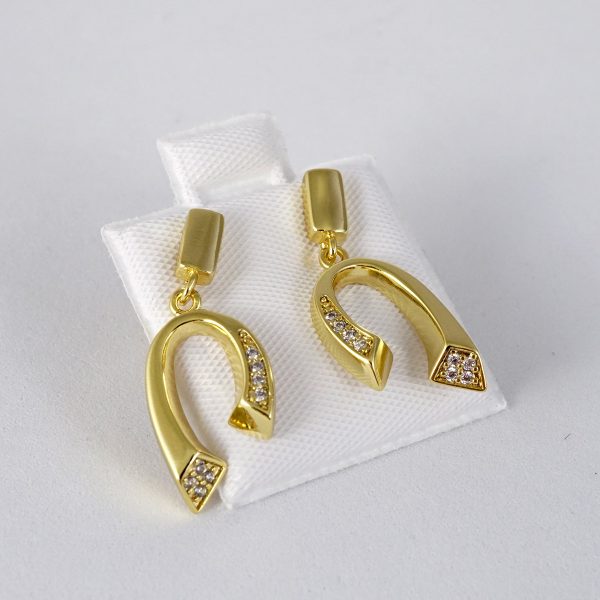 Aretes de Acero Inoxidable Bañados en Oro 14K - EA1037