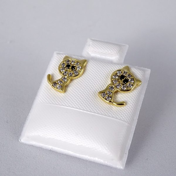 Aretes de Acero Inoxidable Bañados en Oro 14K - EA1060 - Imagen 2