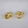 Aretes de Acero Inoxidable Bañados en Oro 14K - EA2062 - Imagen 2