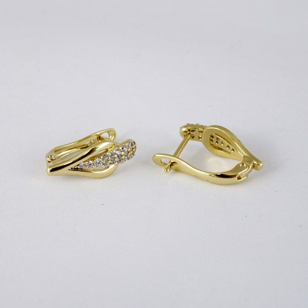 Aretes de Acero Inoxidable Bañados en Oro 14K - EA3066 - Imagen 2