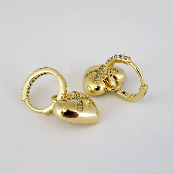 Aretes de Acero Inoxidable Bañados en Oro 14K - EA4005 - Imagen 2