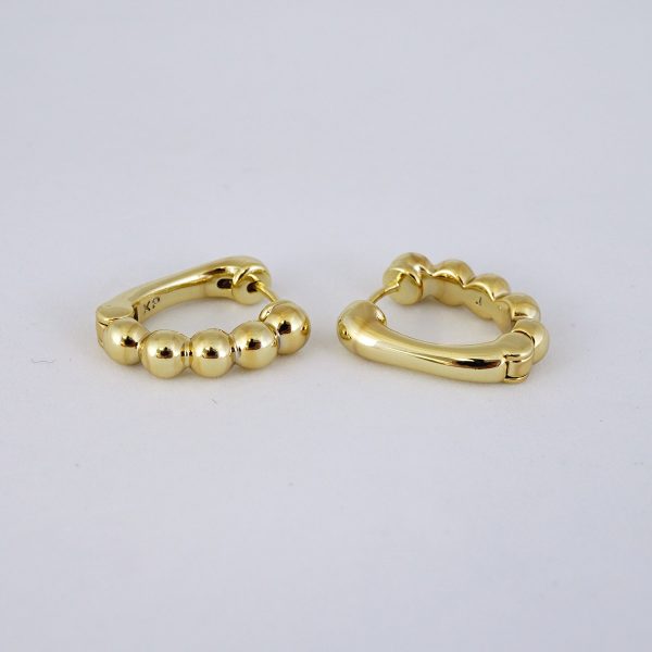 Aretes de Acero Inoxidable Bañados en Oro 14K - EA4014 - Imagen 2