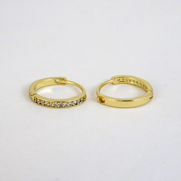 Aretes de Acero Inoxidable Bañados en Oro 14K - EA4038 - Imagen 2