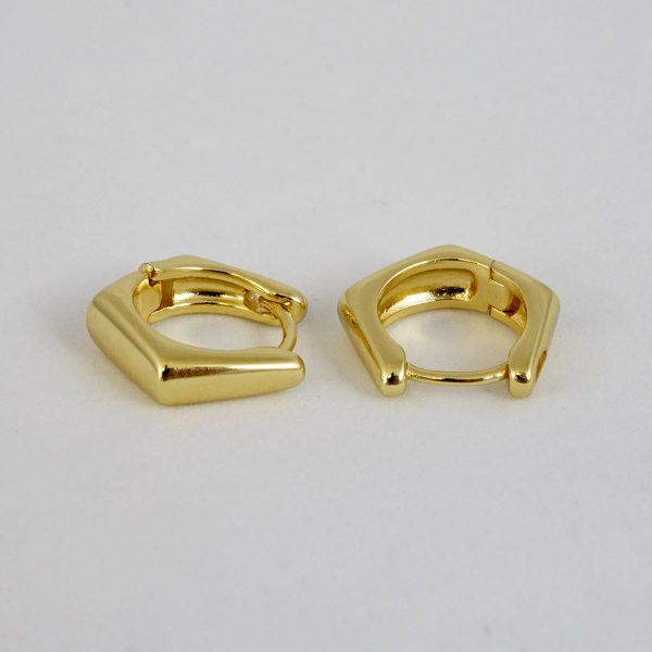 Aretes de Acero Inoxidable Bañados en Oro 14K - EA4044 - Imagen 2