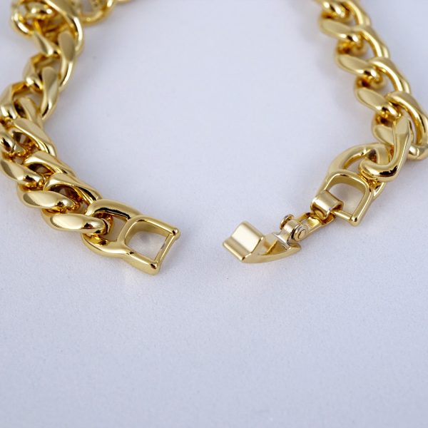 Brazalete de Acero Inoxidable Bañado en Oro 14K - BR717 - Imagen 3