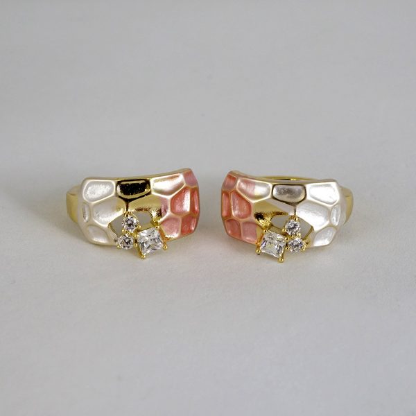 Aretes de Acero Inoxidable Bañados en Oro 14K - EA4042