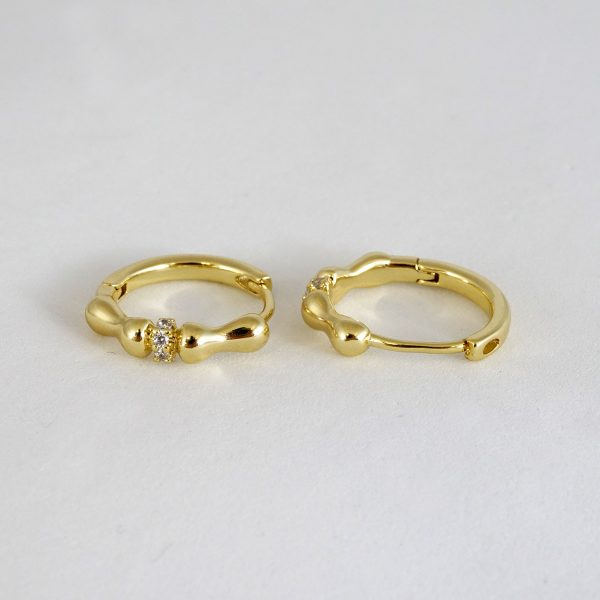 Aretes de Acero Inoxidable Bañados en Oro 14K - EA4059 - Imagen 2