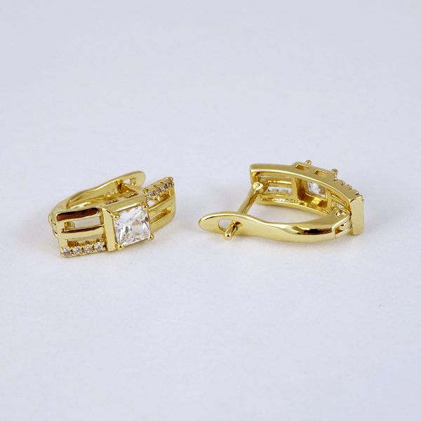 Aretes de Acero Inoxidable Bañados en Oro 14K - EA4086 - Imagen 2