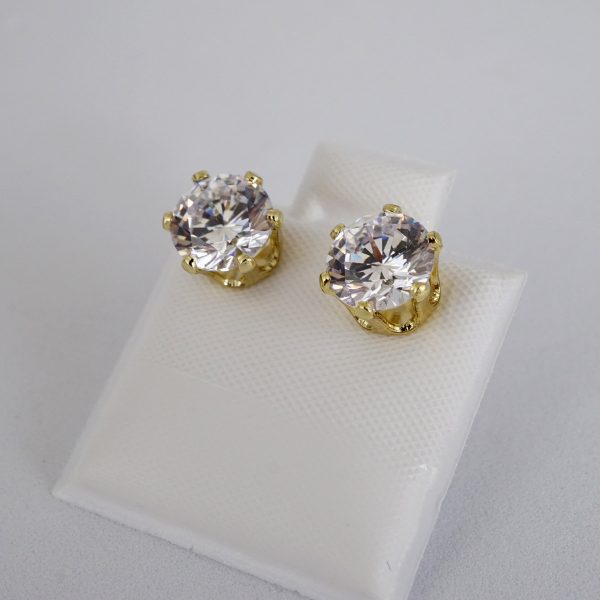 Aretes de Acero Inoxidable Bañados en Oro 14K - EA5017 - Imagen 2