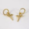 Aretes de Acero Inoxidable Bañados en Oro 14K - EA5057