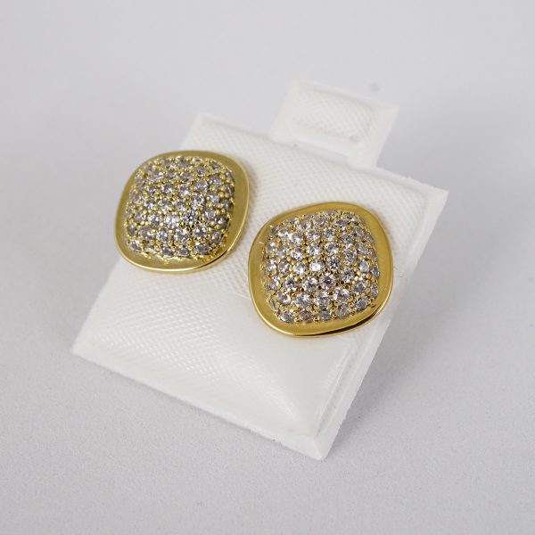 Aretes de Acero Inoxidable Bañados en Oro 14K - EA5061 - Imagen 2