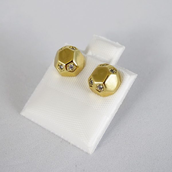 Aretes de Acero Inoxidable Bañados en Oro 14K - EA5063 - Imagen 2