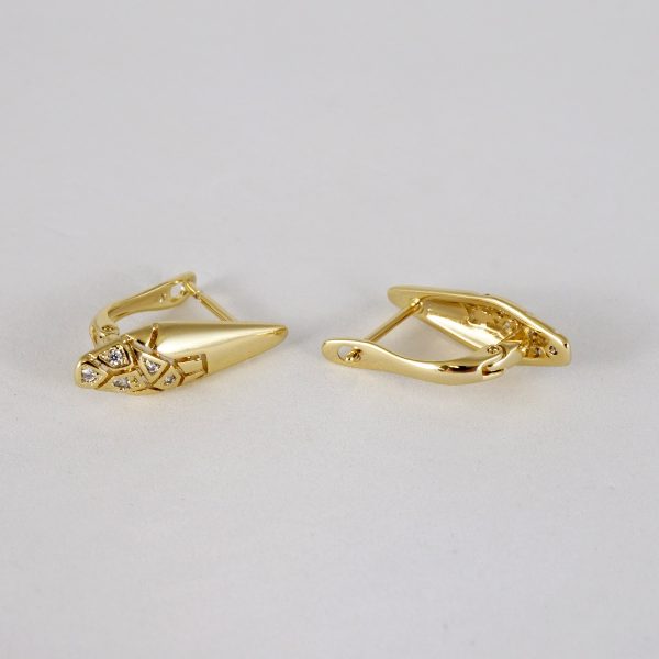 Aretes de Acero Inoxidable Bañados en Oro 14K - EA5081 - Imagen 2