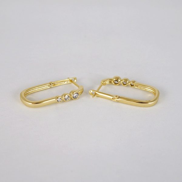 Aretes de Acero Inoxidable Bañados en Oro 14K - EA5085 - Imagen 2