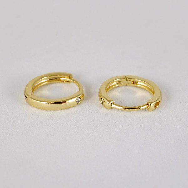 Aretes de Acero Inoxidable Bañados en Oro 14K - EA5087 - Imagen 2