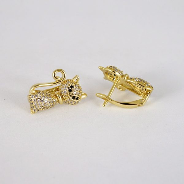 Aretes de Acero Inoxidable Bañados en Oro 14K - EA5091 - Imagen 2