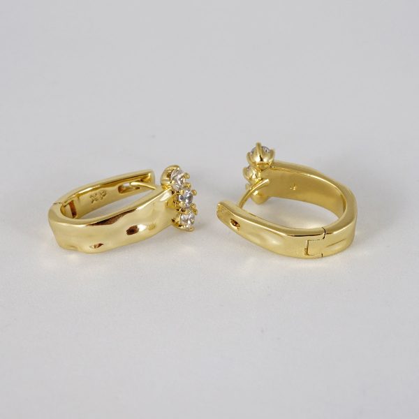 Aretes de Acero Inoxidable Bañados en Oro 14K - EA5092 - Imagen 2