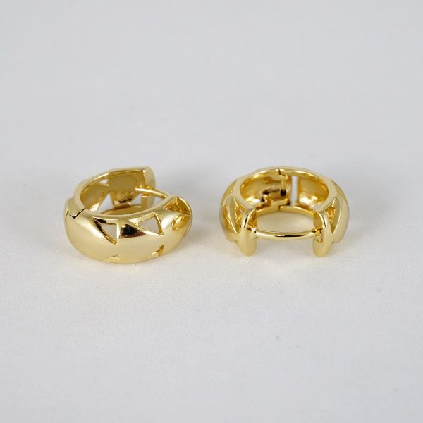 Aretes de Acero Inoxidable Bañados en Oro 14K - EA5095 - Imagen 2