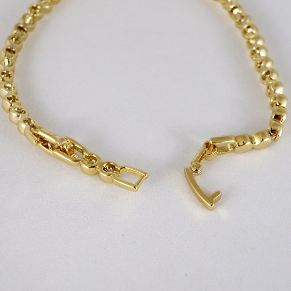 Brazalete de Acero Inoxidable Bañado en Oro 14K - BR756 - Image 3