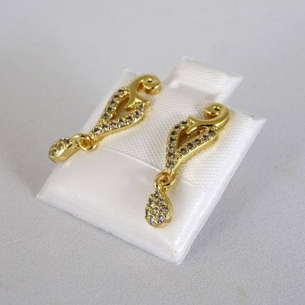 Aretes de Acero Inoxidable Bañados en Oro 14K - EA5098 - Imagen 2