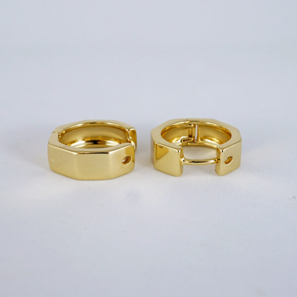 Aretes de Acero Inoxidable Bañados en Oro 14K - EA5105 - Imagen 2