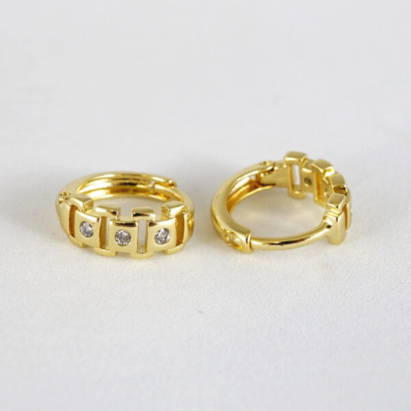 Aretes de Acero Inoxidable Bañados en Oro 14K - EA5110 - Imagen 2