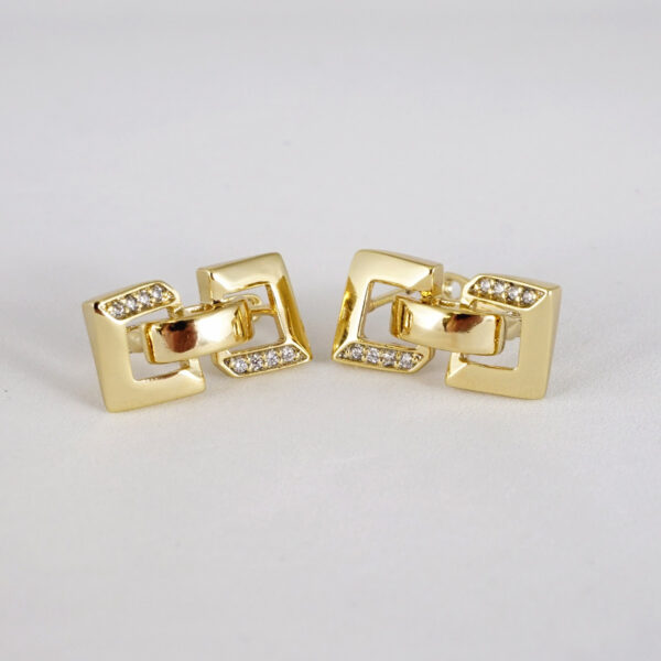 Aretes de Acero Inoxidable Bañados en Oro 14K - EA5117