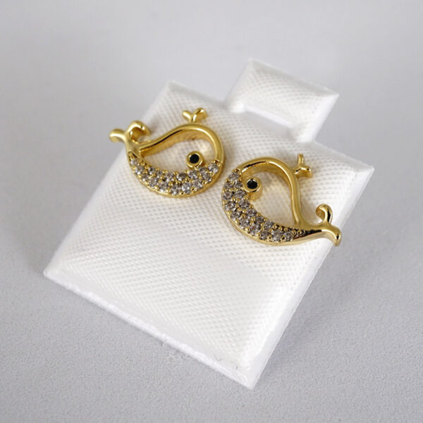 Aretes de Acero Inoxidable Bañados en Oro 14K - EA5122 - Imagen 2