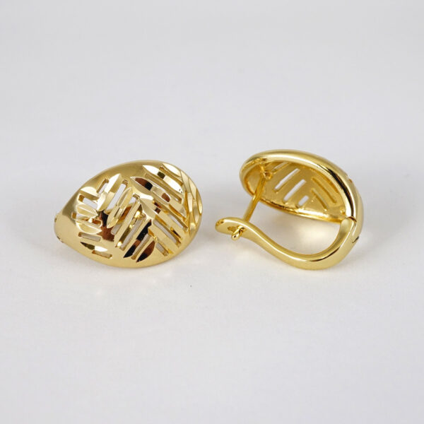 Aretes de Acero Inoxidable Bañados en Oro 14K - EA5135 - Imagen 2