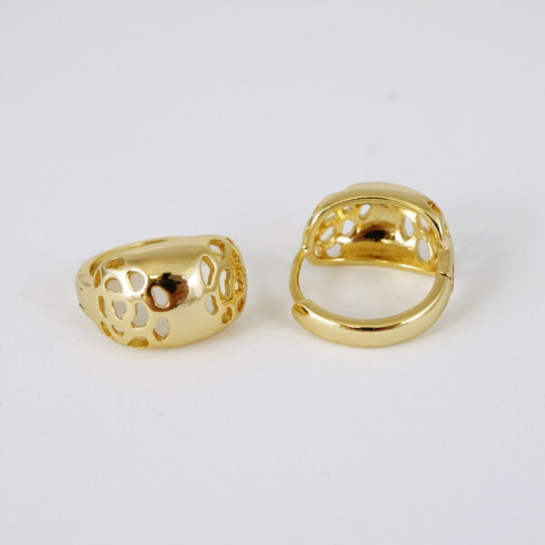 Aretes de Acero Inoxidable Bañados en Oro 14K - EA5144 - Imagen 2