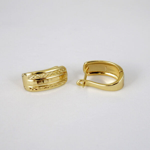 Aretes de Acero Inoxidable Bañados en Oro 14K - EA5147 - Imagen 2