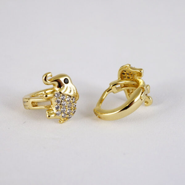 Aretes de Acero Inoxidable Bañados en Oro 14K - EA5157 - Imagen 2
