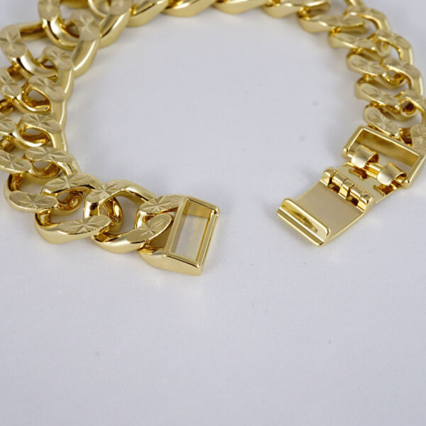 Brazalete de Acero Inoxidable Bañado en Oro 14K - BR875 - Imagen 3