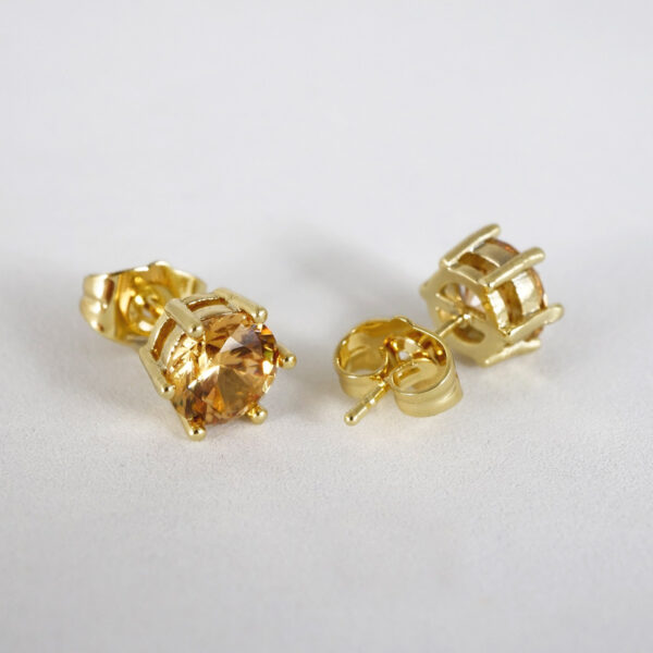 Aretes de Acero Inoxidable Bañados en Oro 14K - EA5210 - Imagen 2