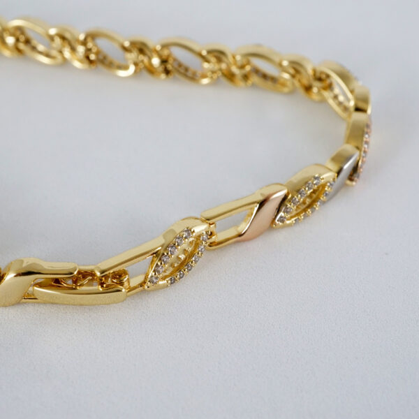 Brazalete de Acero Inoxidable Bañado en Oro 14K - BR884 - Image 3