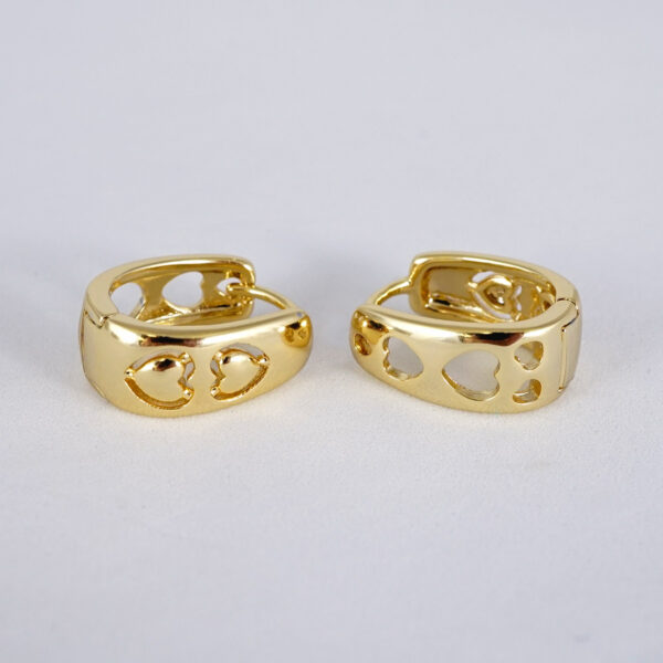 Aretes de Acero Inoxidable Bañados en Oro 14K - EA5300 - Imagen 2