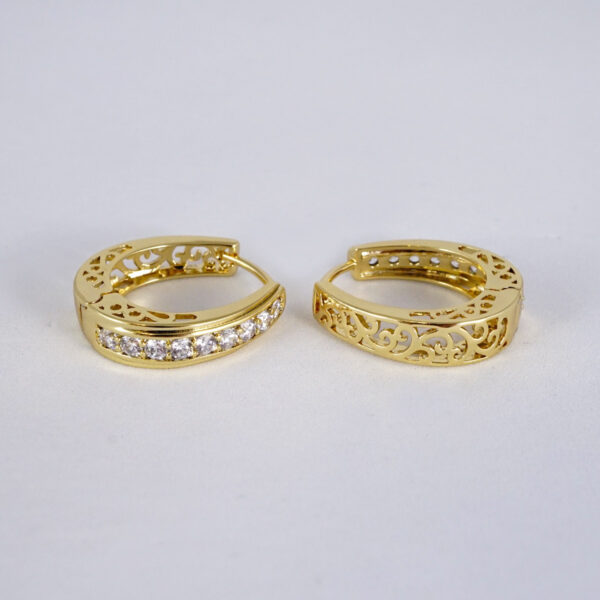 Aretes de Acero Inoxidable Bañados en Oro 14K - EA5301 - Imagen 2