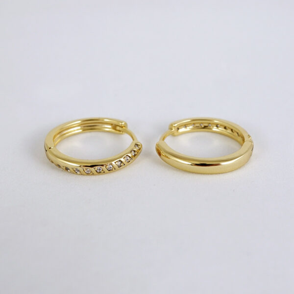 Aretes de Acero Inoxidable Bañados en Oro 14K - EA5327 - Imagen 2