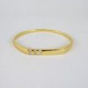 Pulso Duro de Acero Inoxidable Bañado en Oro 14K - BA292