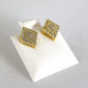 Aretes de Acero Inoxidable Bañados en Oro 14K. Con Cubic Zirconia - EA5474