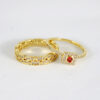 Anillo de Acero Inoxidable Bañado en Oro 14K Con Cubic Zirconia - RG435